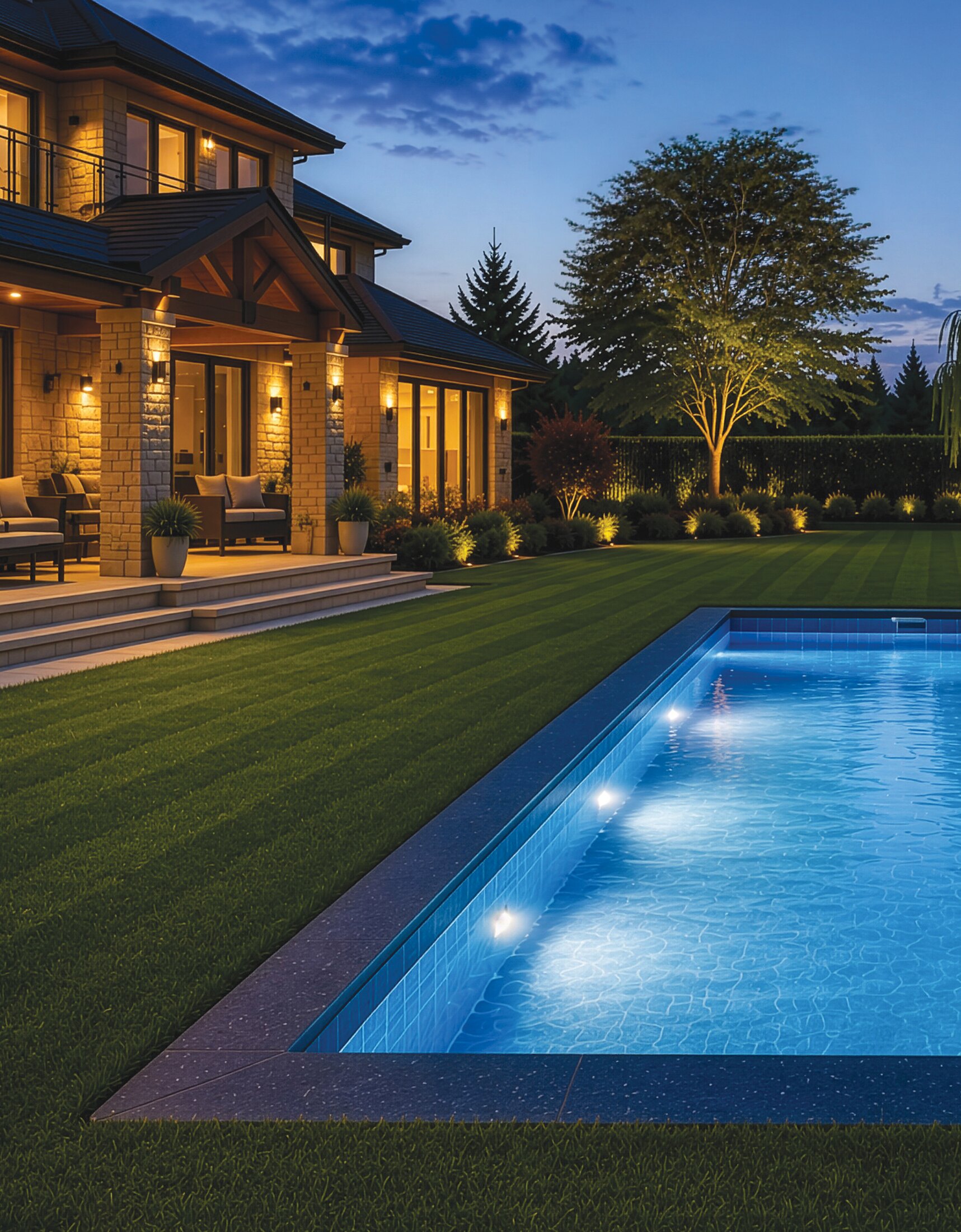 EverBriss pool beside a Canadian home