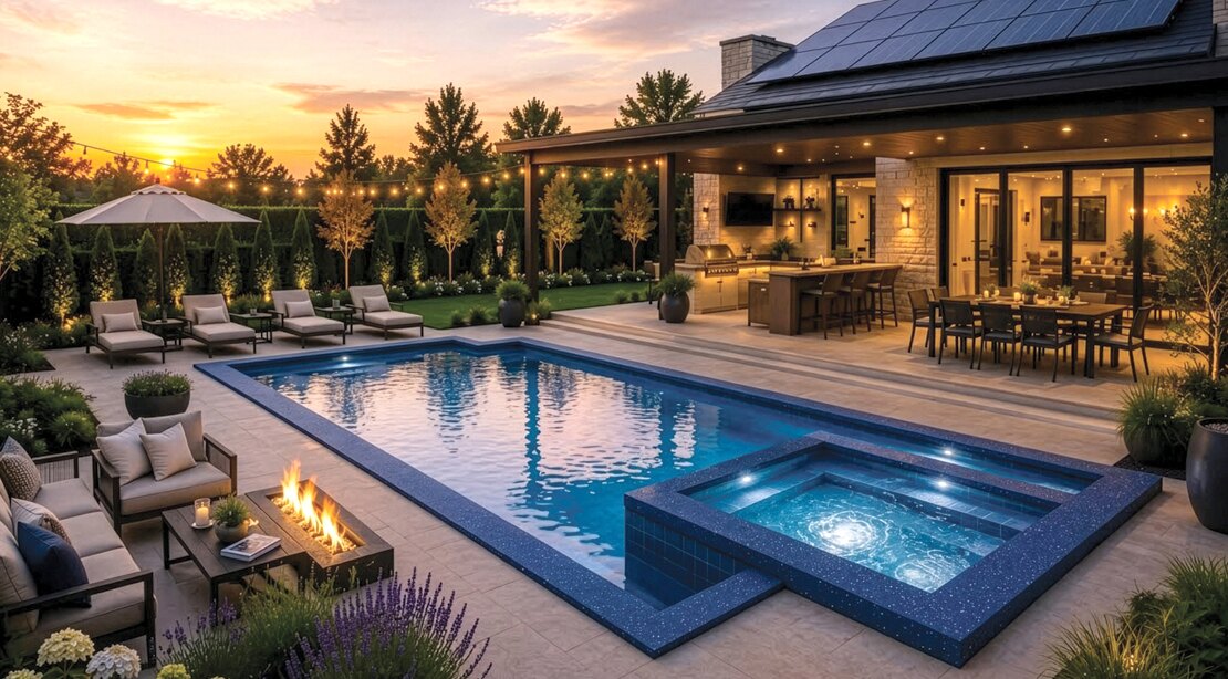 Pool designed for entertaining